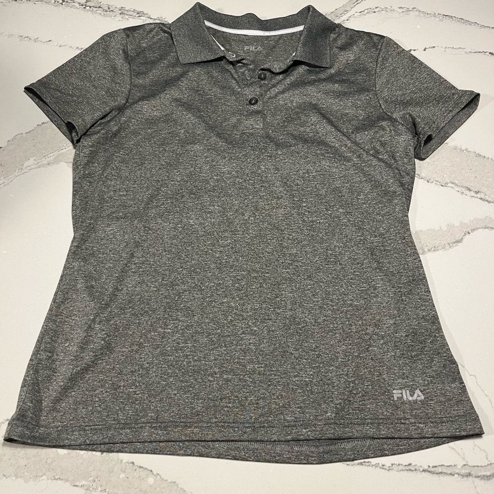 Fila dark gray golf short sleeve polo size Small